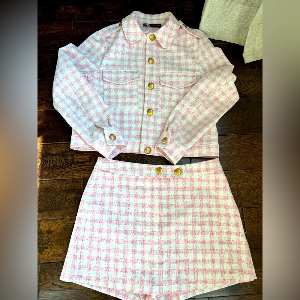 Zara Gingham blazer and skort set